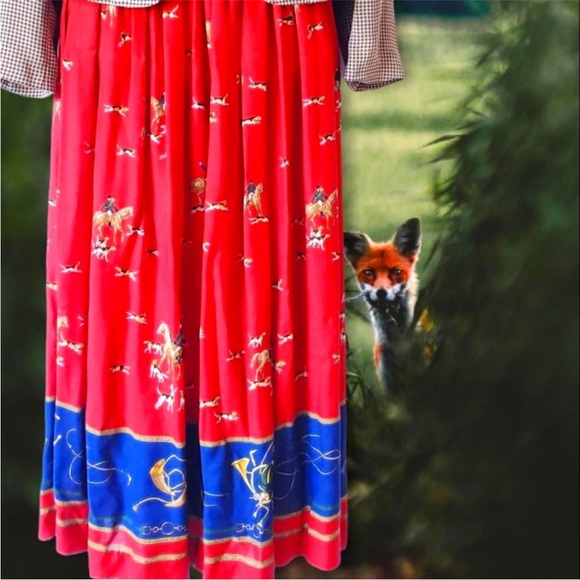 Ralph Lauren Fox Hunt Skirt High End Ralph Lauren Blue Label Vintage Designer - Picture 2 of 6